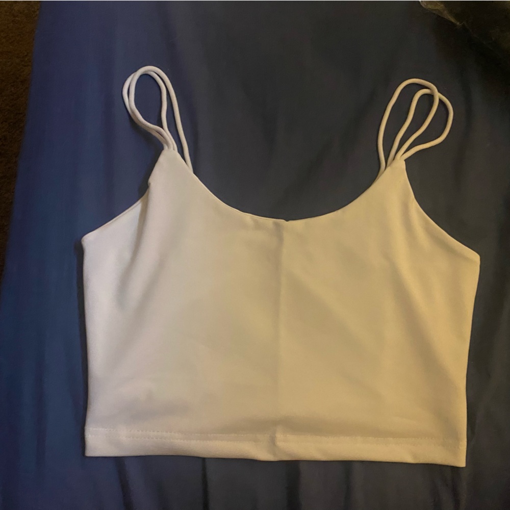 white shien crop top